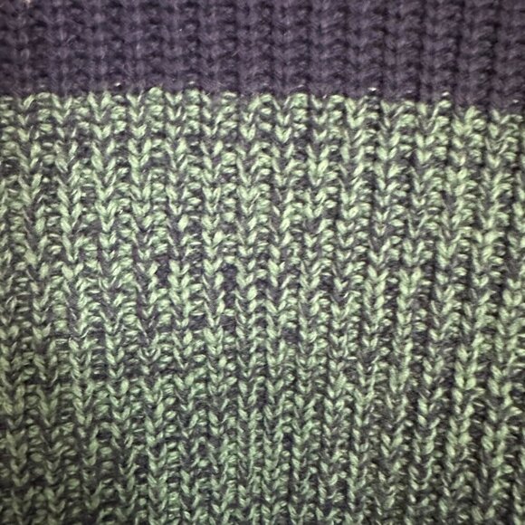 Abercrombie & Fitch Sweater Navy & Green Chunky Turtleneck Casual Womens Size XS - Picture 4 of 5
